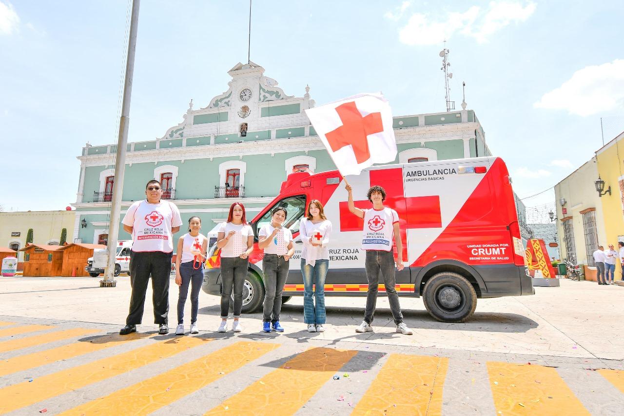 El presidente de Huamantla Salvador Santos Cedillo llama a solidarizarse con la Cruz Roja en su colecta anual